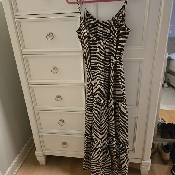 Banana Republic Zebra Stripe Maxi Dress Silk - Picture 3 of 5